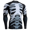 custom printed rash guard with sublimated polyester fabric